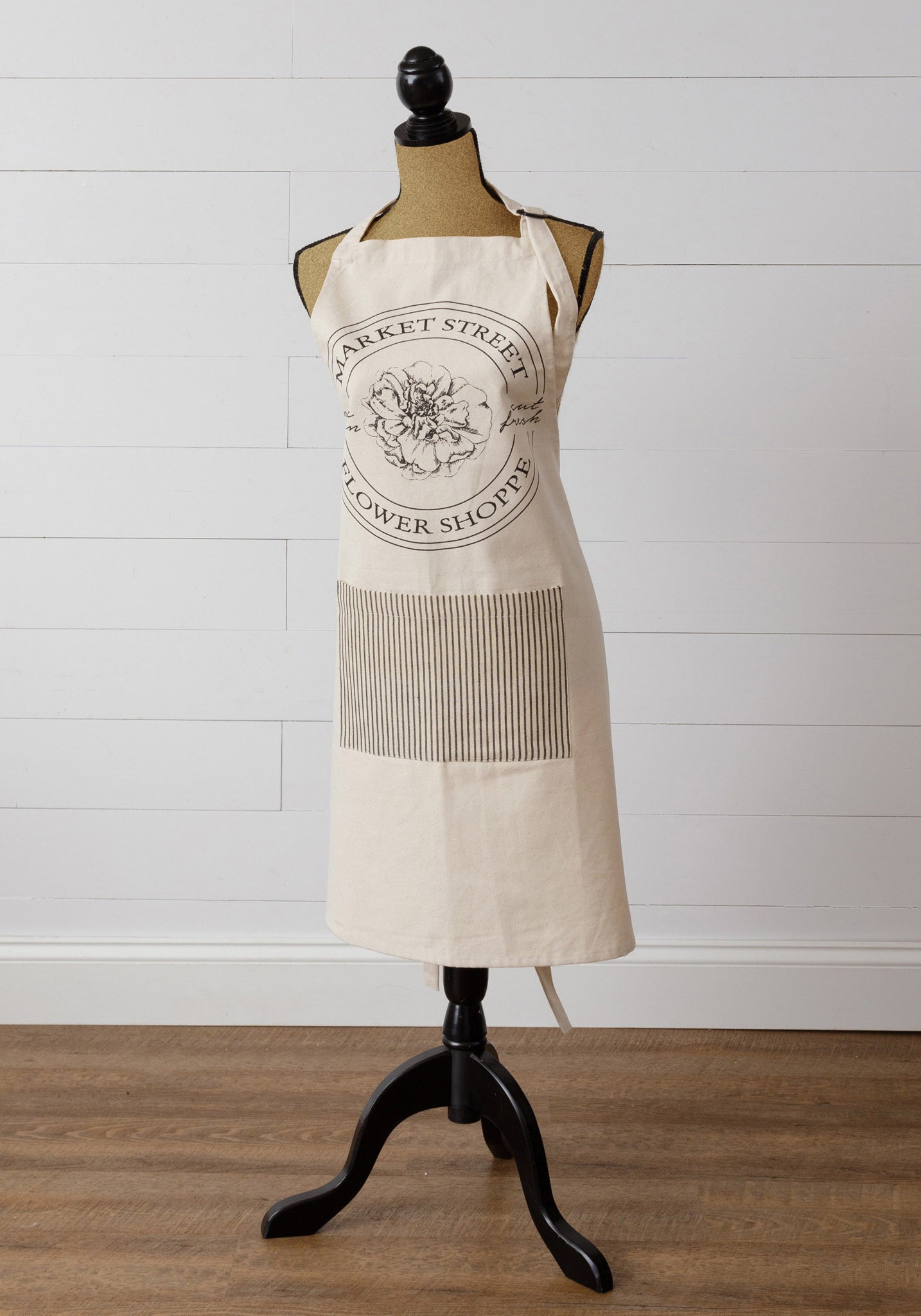 Apron - Black And White Botanical