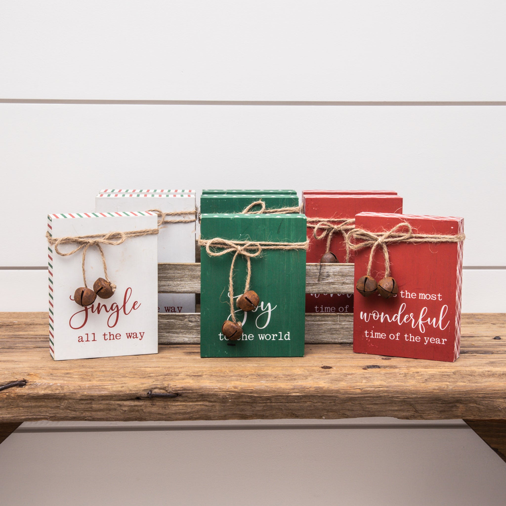 Crate Of 9 - Shelf Sitters - Christmas Sayings