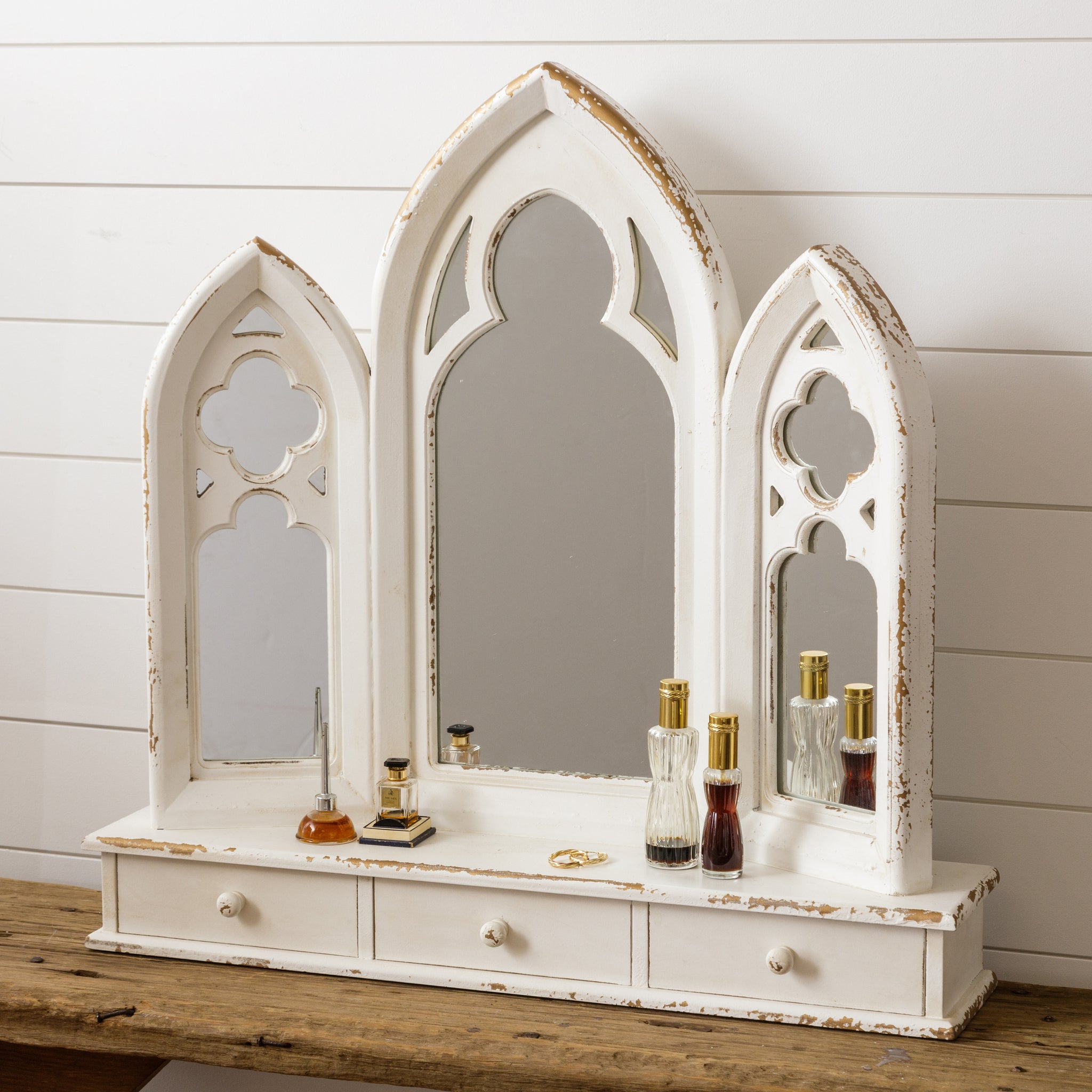 Tabletop Trifold Vanity Mirror