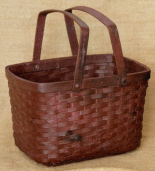 Basket, Market - Grungy, 2 Handled, Burgundy