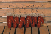 Ornament - Primitive,  Hanging,  Mittens