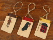 ORNAMENT - POCKET  HOUSE  DOLL  CROW