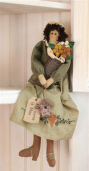 DARLIN  DOLL - MAE  BASKETFUL OF FLOWERS  FABRIC