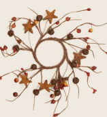 WREATH - BERRY - TWIG  RUSTY STARS  BELLS