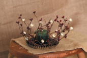 WREATH - BERRY - BURGUNDY  WHITE BELLS