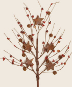 SPRIG - RED BERRIES - RUSTY STARS  BELLS