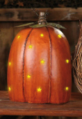 Pumpkin Electric Light - Punched Tin  Stars