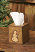 PRIMITIVE SNOWMAN -TISSUE BOX COVER