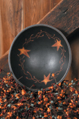 Bowl - Primitive W/Folk Star & Berries