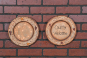 Wooden Plates - Star/Heart  Country Welcome