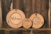 Wooden Plates Star/Heart - Plates   Welcome
