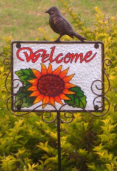 GARDEN STAKE - BIRD  WELCOME PLAQUE