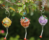 HUMMINGBIRD FEEDER - YELLOW  PURPLE  DARK ORANGE