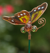GARDEN STAKE - BUTTERFLY  AMBER