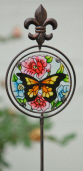 GARDEN STAKE - SPINNING GLASS DESIGN  BUTTERFLY