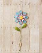 GARDEN STAKE - BLUE & PINK FLOWER