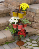 Flower Pots In Rack - 15 Pots