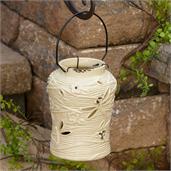 Candle Holder - Pottery  Lantern  Cream