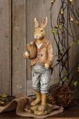 RABBIT - PAPA W/BASKET OF EGGS  VINTAGE LOOK