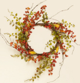 Wreath - Baby Grass W/Yellow And Red Berries