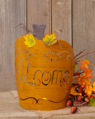 PUMPKIN - CANDLE JAR/LIGHT HOLDER  WELCOME