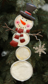 GARDEN STAKE - SNOWMAN  TOP HAT & SNOWFLAKE
