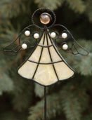 GARDEN STAKE - ANGEL W/ PEARL DECOR
