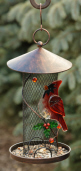 BIRD FEEDER - GLASS CARDINAL ON  SCREEN