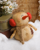 Burlap Buddies - Snowman With Earmuffs