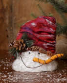 CRINKLY SNOWMAN-RED HAT  MD