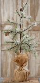 Snowy Tree W/ Burlap Base & Pinecones