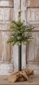 Snowy Pine With Cones -  Burlap Base