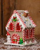 CANDY LANE-GINGERBREAD HOUSE W/SNOWMAN  MD