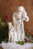 Santa With Boy - Antiqued  Glittered 1130