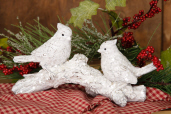 Birds on Branch - Antiqued, Glittered