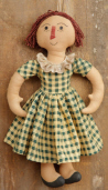 DOLL - MOLLY  GREEN DRESS  BRN HAIR
