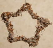 TWIG STAR ORNAMENT  GLITTERED