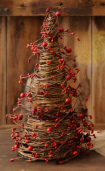 TWIG CONE TREE - BURGUNDY BERRIES & RUSTY STARS