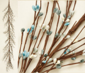 GARLAND - PRIMITIVE BERRY; BLUE/CREAM