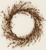 WREATH - PRIMITIVE BERRY MIX - BURG  MUSTARD CREAM