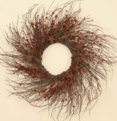 WREATH - TWIG WITH BERRIES & RUSTY STARS