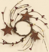WREATH - PRIMITIVE BERRY  RUSTY STARS