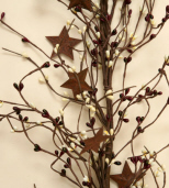 GARLAND - PRIMITIVE BERRIES  RUSTY STARS