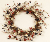 Americana - Berries And Tin Stars  Wreath