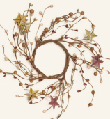 Wreath - Primitive Berry  Tin Stars
