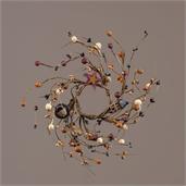 Candle Wreath - Twig Base, Assort Berries, Primitive Accents