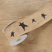 BURLAP RIBBON - STARS