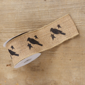 BURLAP RIBBON - CROW AND STAR