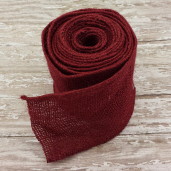 Burlap Ribbon - Wire Edge  Burgundy