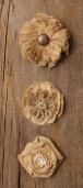 Pin Set - Burlap Flowers